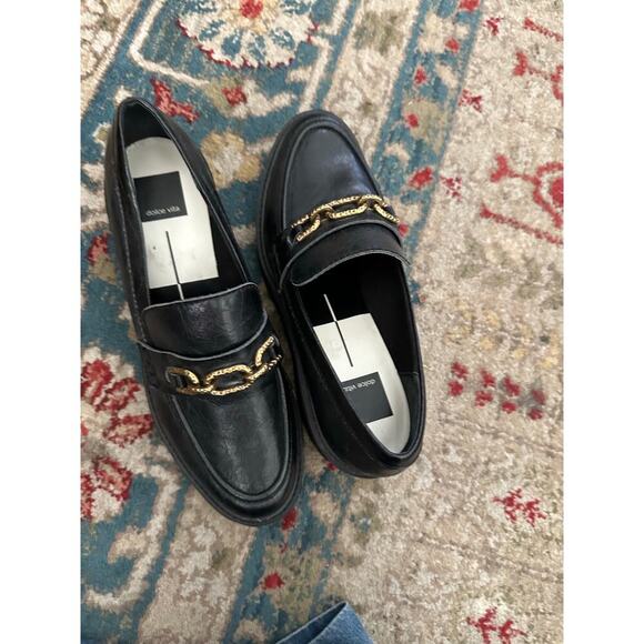 NEW Dolce Vita Harlen Black Platform Leather Loafers Size - Picture 6 of 8